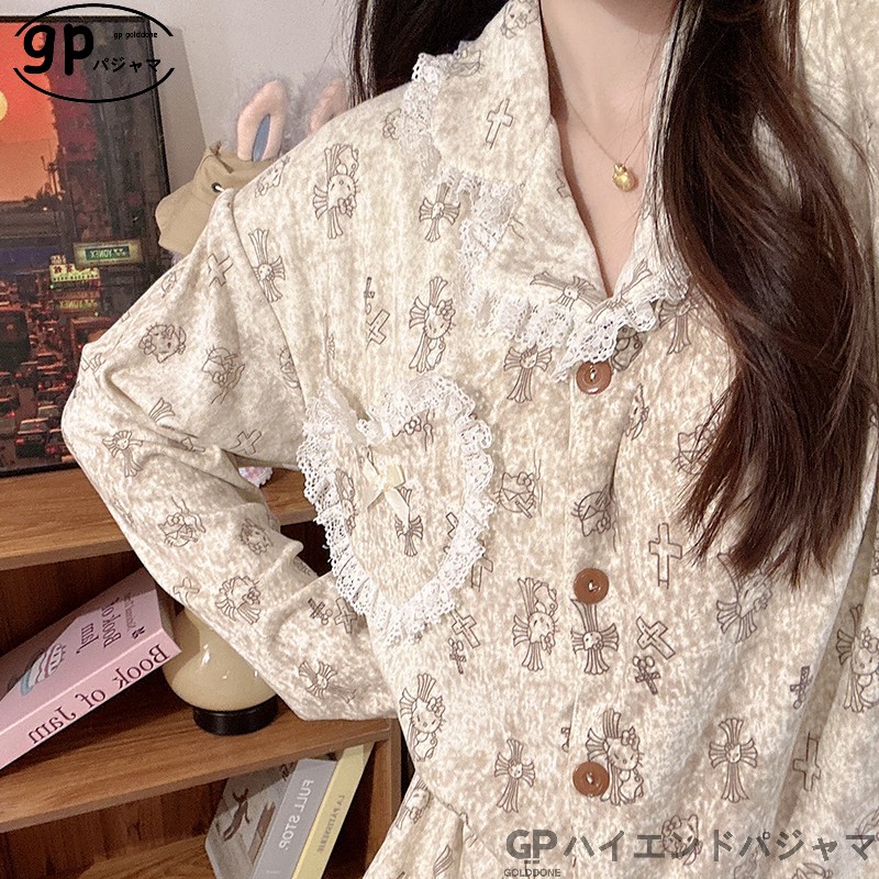 日本GP睡衣女春秋季长袖长裤