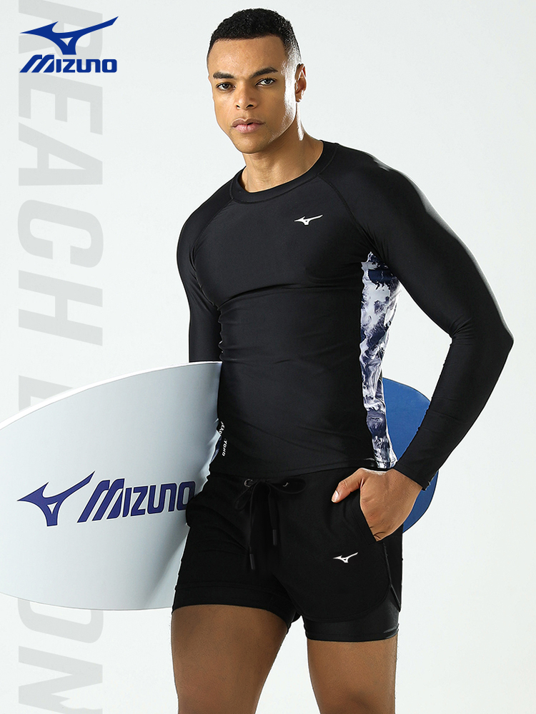 áo choàng đồ bơi Quần bơi Mizuno nam áo tắm nam chống xấu hổ kính bơi mũ bơi ba mảnh chống nắng bãi biển bộ thiết bị bơi đồ bơi của nam đồ bơi nam có áo 