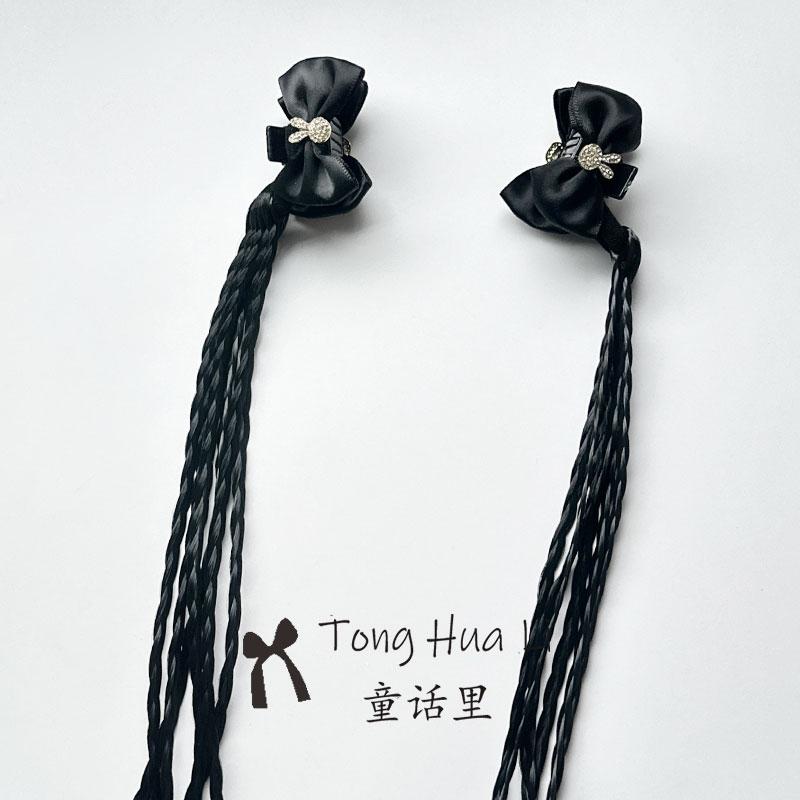 新款儿童星星假发辫抓夹女童高马尾免扎发小女孩甜酷拳击辫子发饰