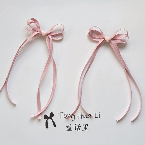 新款韩版宝宝蝴蝶结头饰发饰儿童发夹甜美小女孩侧边飘带发卡配饰