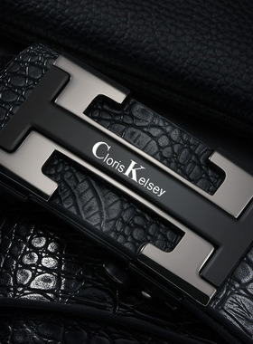 Cloris Kelsey牛皮新款正品,高档奢华无牙自动扣皮带商务百搭