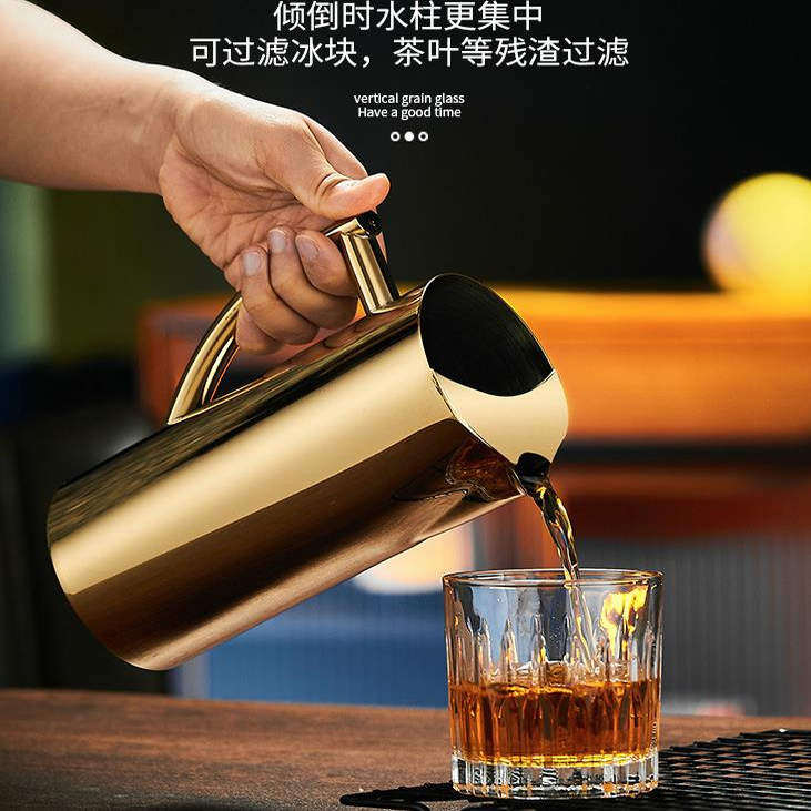 不锈钢洋酒分酒器水扎倒酒壶夜店KTV酒吧过冰器扎壶调酒壶兑酒壶