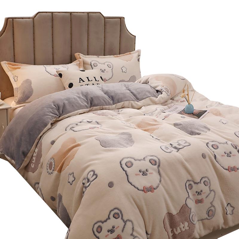 被罩180cmx200cm珊瑚绒被套单件冬天宿舍单人牛奶绒双面毛绒冬季