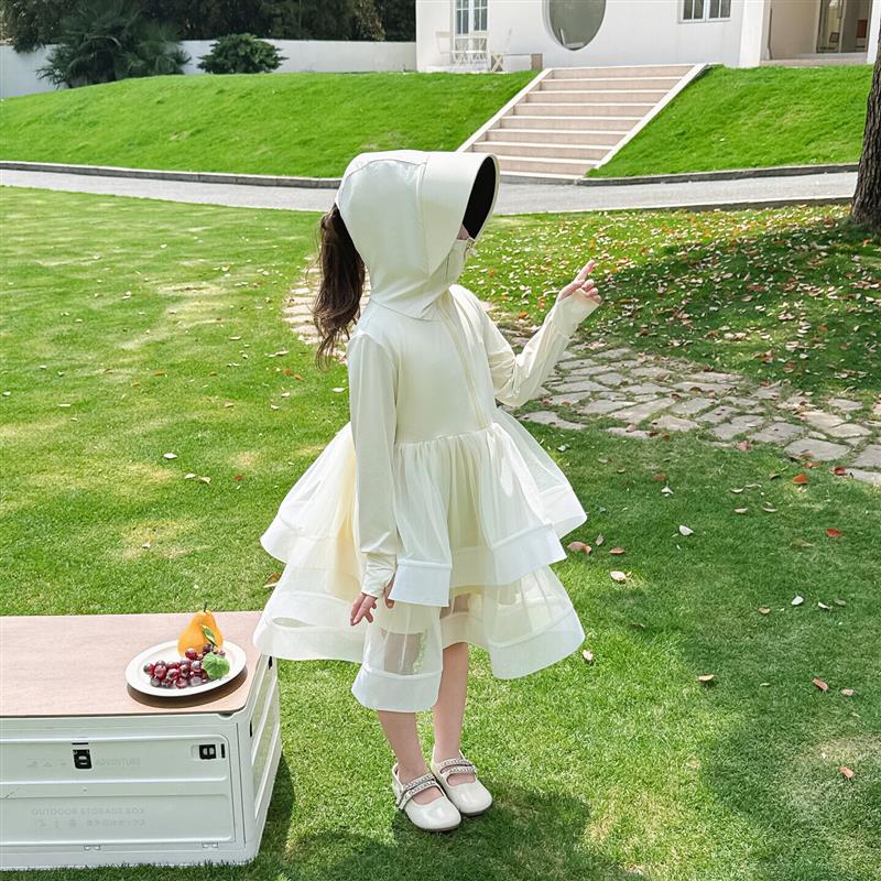 2026夏季新款女童长袖连衣裙女孩网纱公主蛋糕裙宝宝防晒遮阳厂家