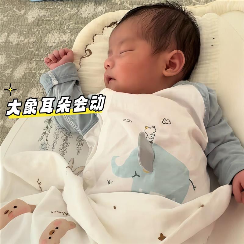 大象耳朵婴儿衣服可爱卡通棉A类连体衣新生宝宝短袖爬爬服厂家