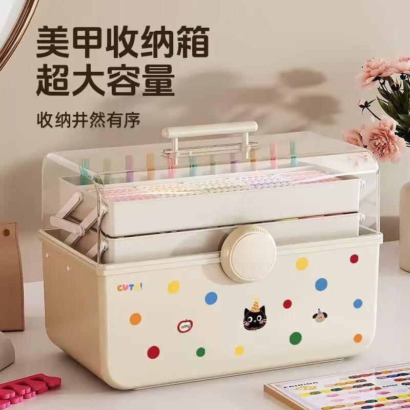 美甲工具箱收纳盒大容量三层指甲甲油胶用品盒子外出箱子上门厂家