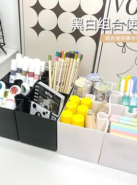 笔筒多功能拼图式多色选择大容量拼接笔筒办公室文具桌面杂物收纳