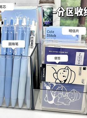亚克力笔筒学生文具收纳盒办公用品杂物桌面收纳多功能创意收纳桶