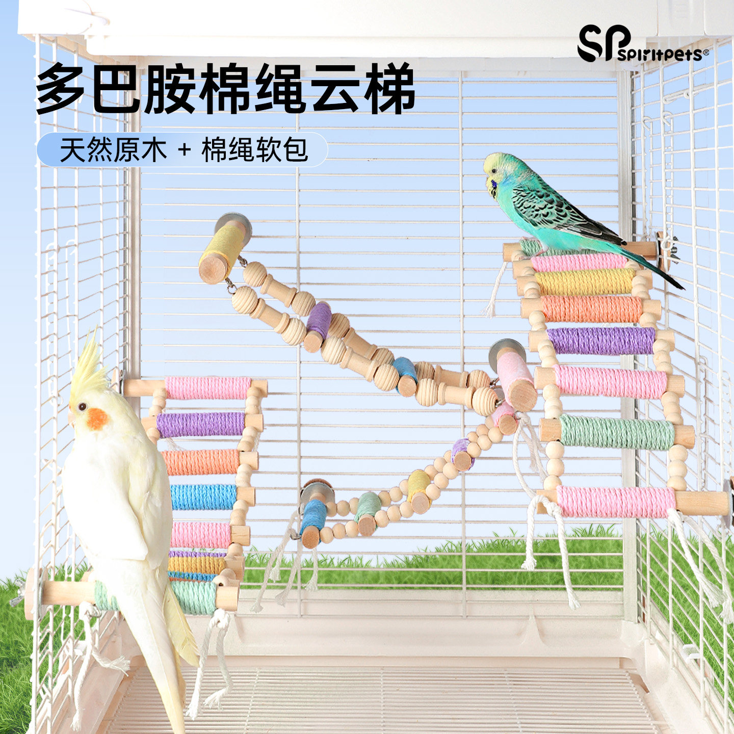鹦鹉解闷攀爬云梯玩具图片
