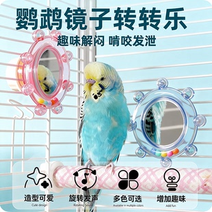 鹦鹉啃咬磨牙转转乐镜子玄凤牡丹虎皮专用解闷自嗨玩具鸟笼内装饰