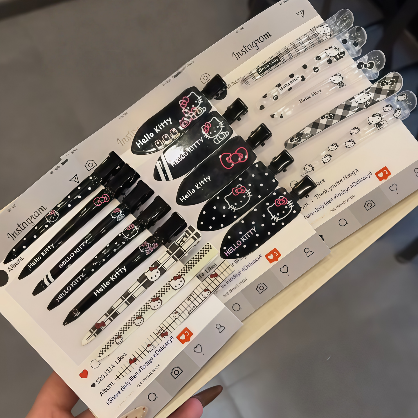 黑色一字夹甜酷无痕夹定位夹发卡头饰少女波点碎发鸭嘴发夹刘海夹