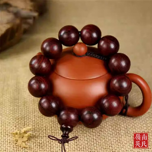 禮品 自然小葉紫檀老料手串高密度帶金星同料順紋念珠手鏈20mm男款