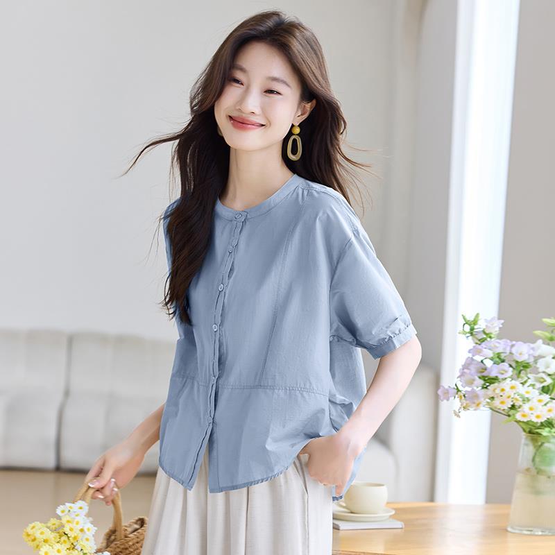 BLLOUKE五分袖衬衫女士夏衬衫