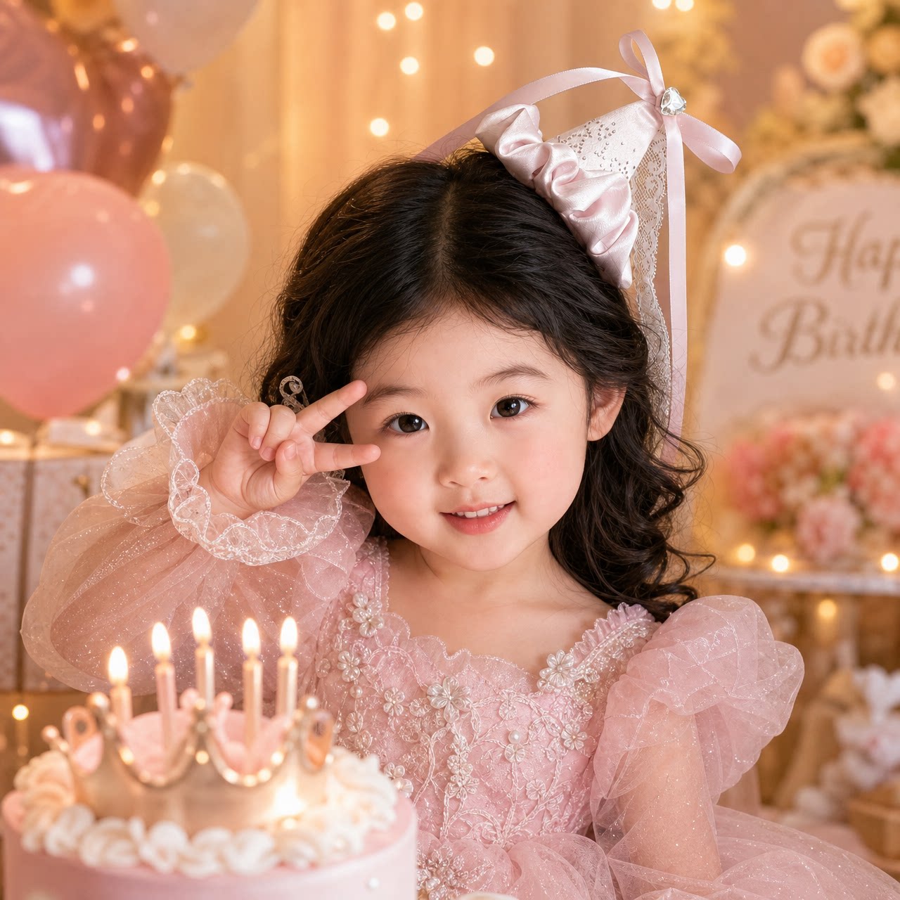 生日帽发夹头饰女发饰礼帽子发卡