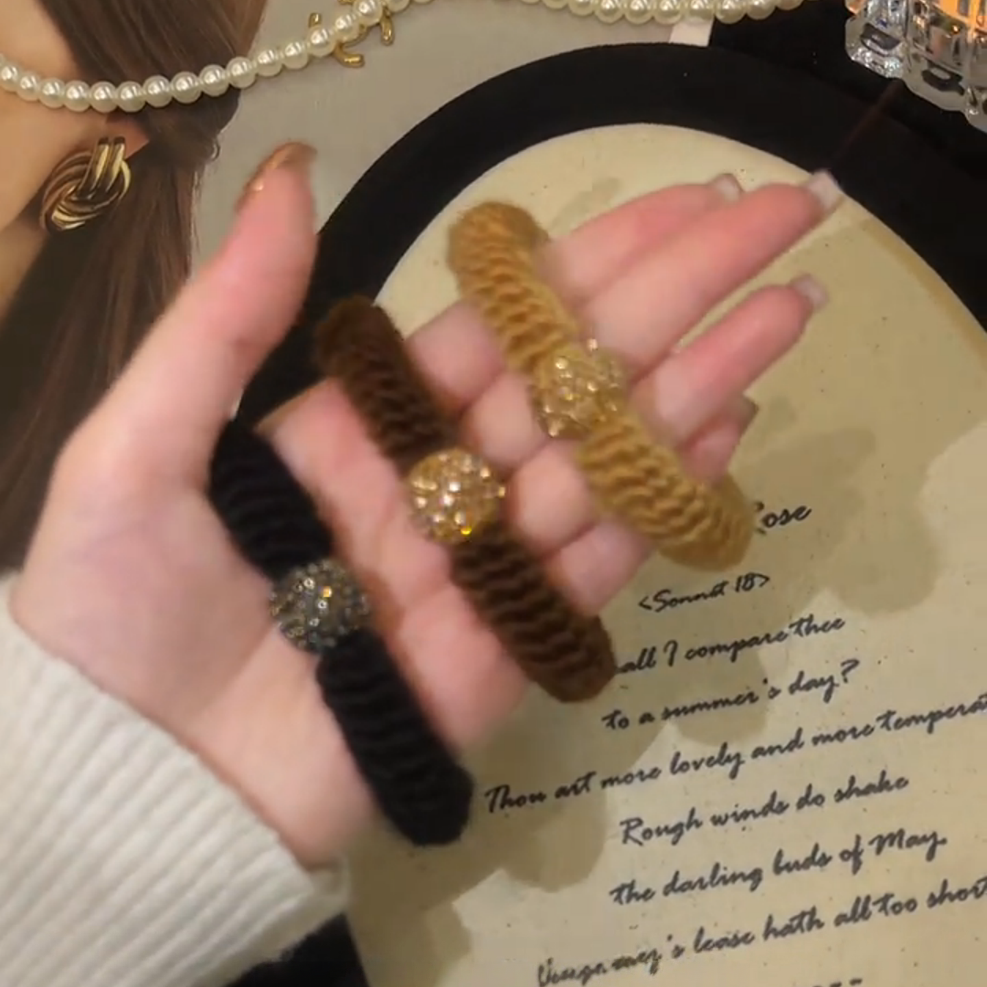 高弹力闪钻发绳女小肠发圈头饰