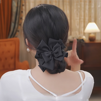 蝴蝶结丸子头抓夹女后脑勺发夹