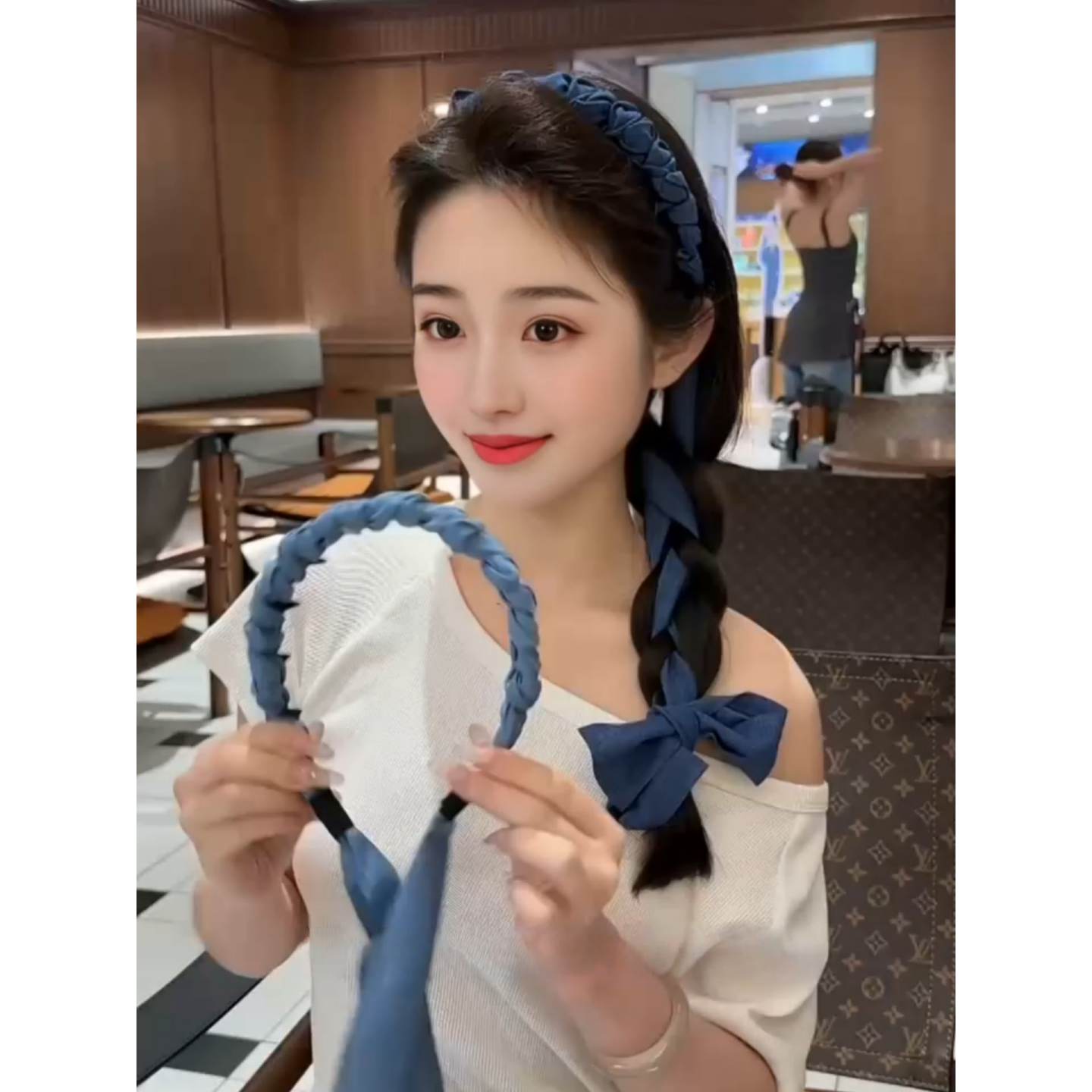 飘带发箍女蝴蝶结编发发带丝巾