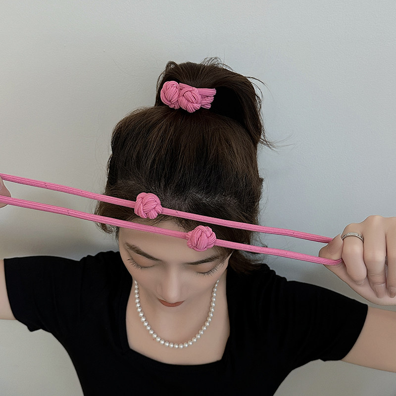 多巴胺打结头绳高马尾橡皮筋女生扎头发圈高弹力加粗纽扣发绳头饰