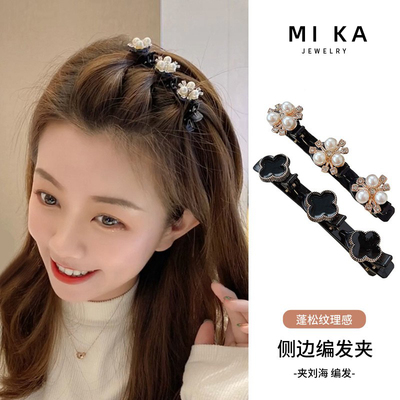 编发发夹刘海发卡高级感珍珠