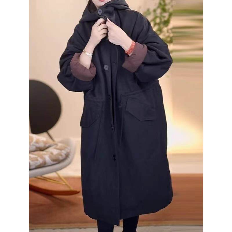 JOYIASS2025秋冬季宽松时尚保暖加厚服女大码女装连帽衣袄子外套