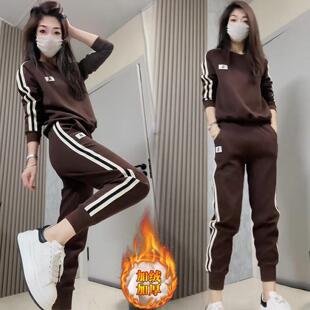 JOYIASS休闲运动服套装女2025冬季新款加绒加厚卫衣洋气显瘦束脚