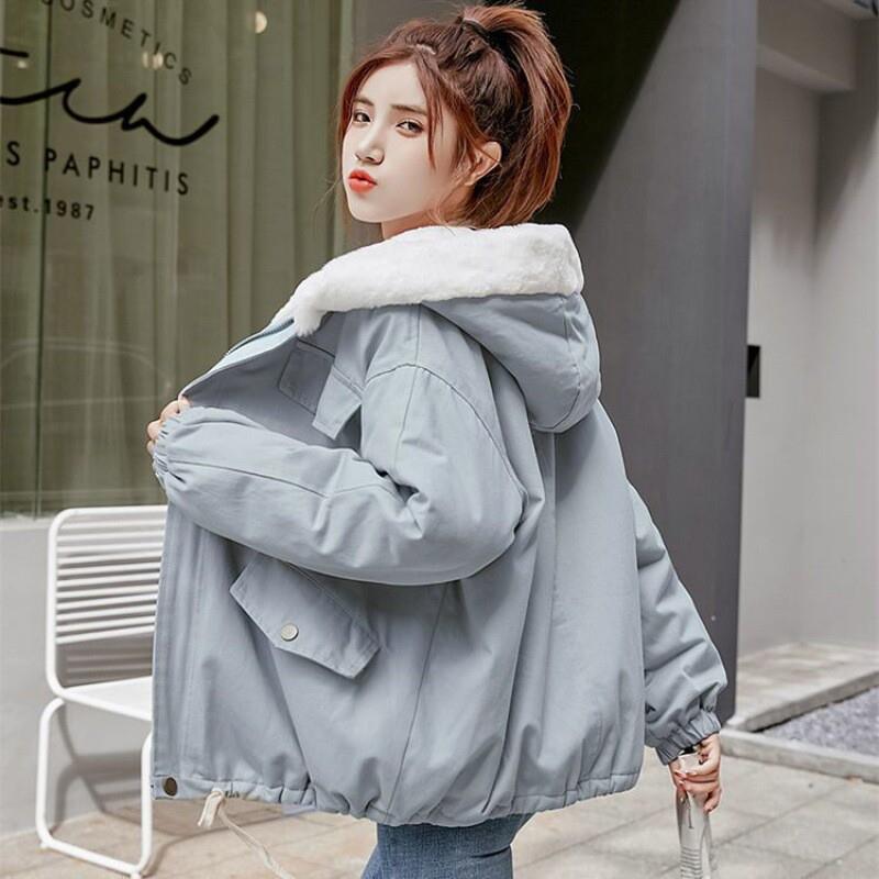 奶呼呼棉服女冬季外套加绒加厚韩版宽松学生洋气百搭棉衣外穿秋款