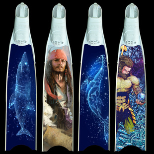 Ocean Rig自由潜水脚蹼贴膜Leaderfins Mantra 脚蹼图案贴纸定制
