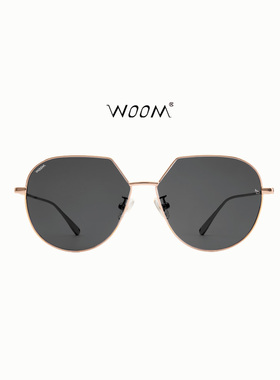 WOOM修颜墨镜复古椭圆小框太阳镜女防紫外线小脸tr轻盈Bright06
