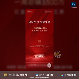 房地产热销海报设计PSD模板销冠楼盘促销 广告背景展板素材源文件