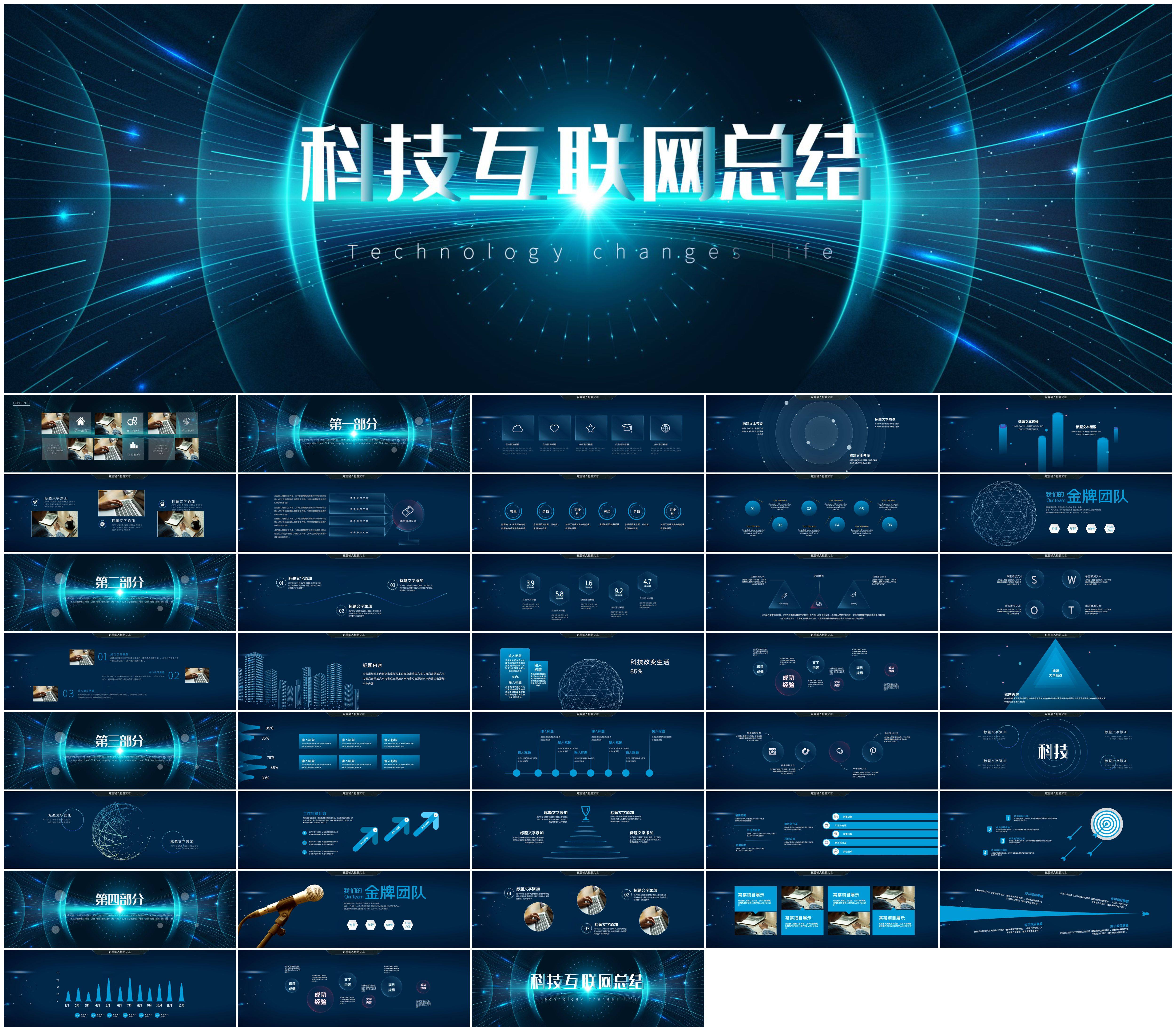 宽屏互联网科技创新新品发布会大气ppt模板公司宣传产品工作总结