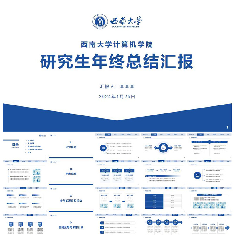 西南大学ppt模板博士研究生ppt