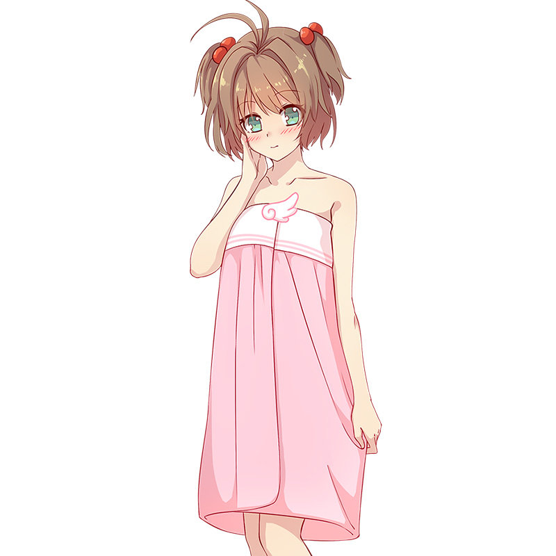 百变小樱 魔法翅膀 少女周边浴巾 二次元动漫大毛巾浴裙