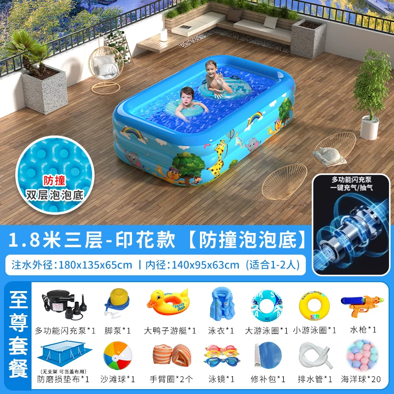 inflating travel swimming pool, increased thickness