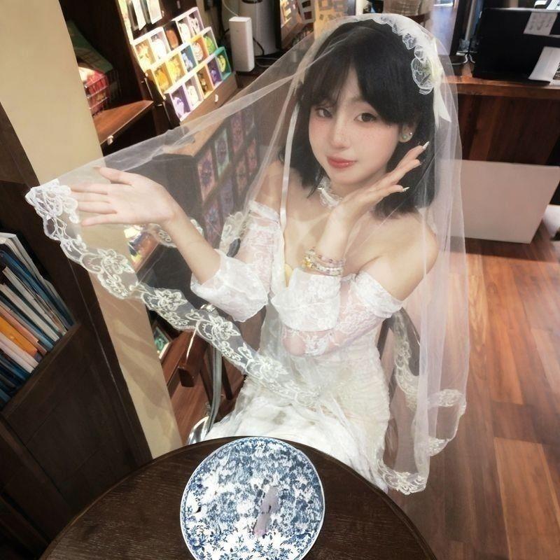 万圣节鬼新娘cos装扮头纱哥特风