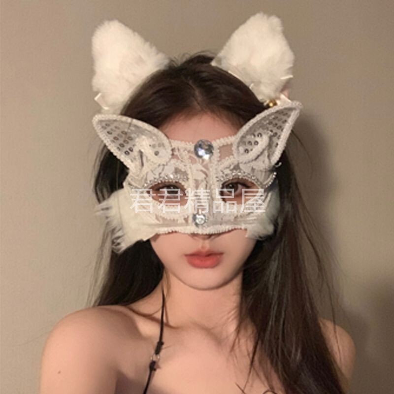 女神面具纯欲猫耳蕾丝半脸面具