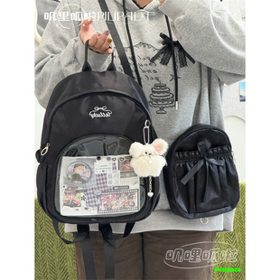 ins风少女蝴蝶结双肩痛包 小众两用漫展谷子包高颜值学生百搭书包