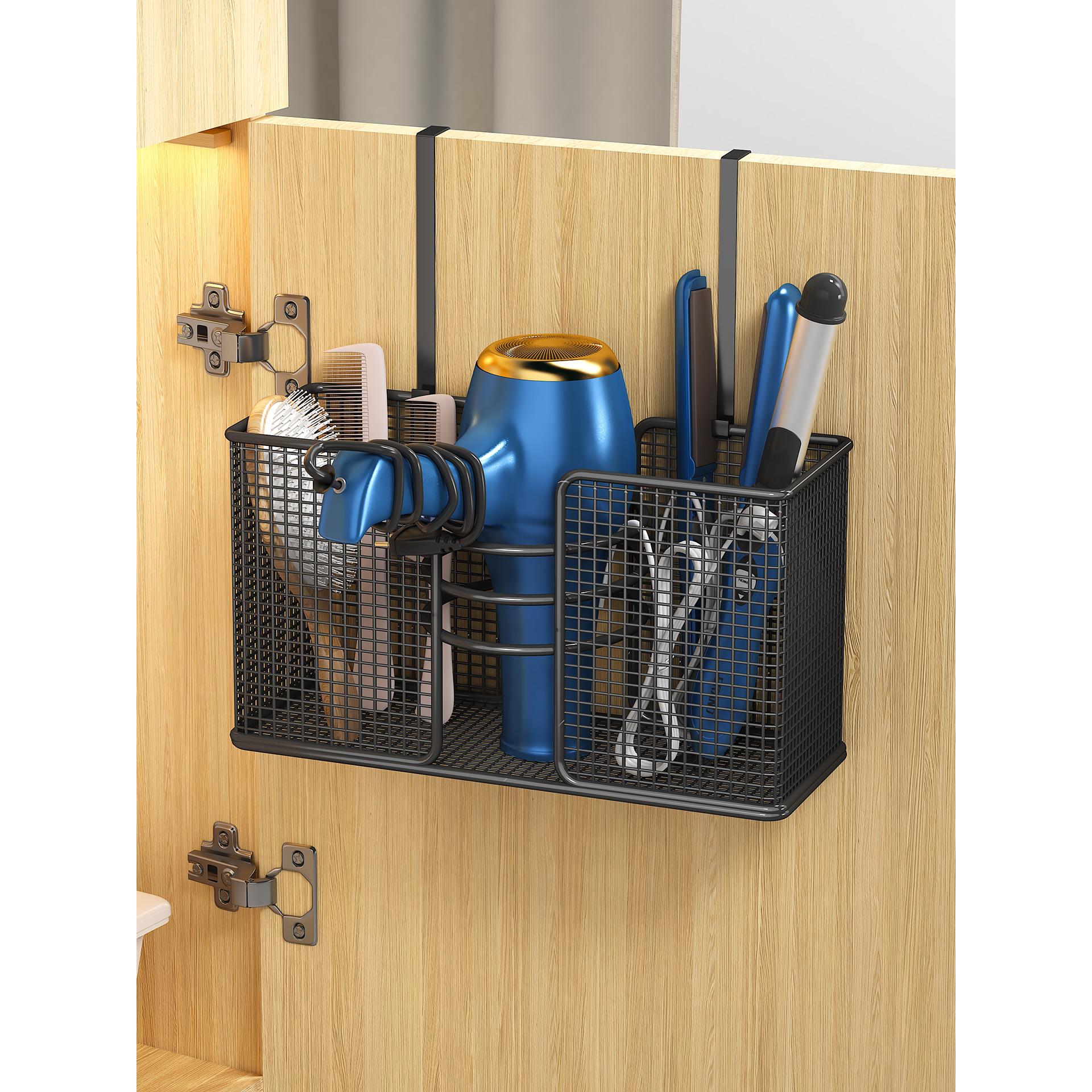 吹风机置物架浴室宿舍柜门墙上卷发棒夹板置物架化妆品梳子收纳架