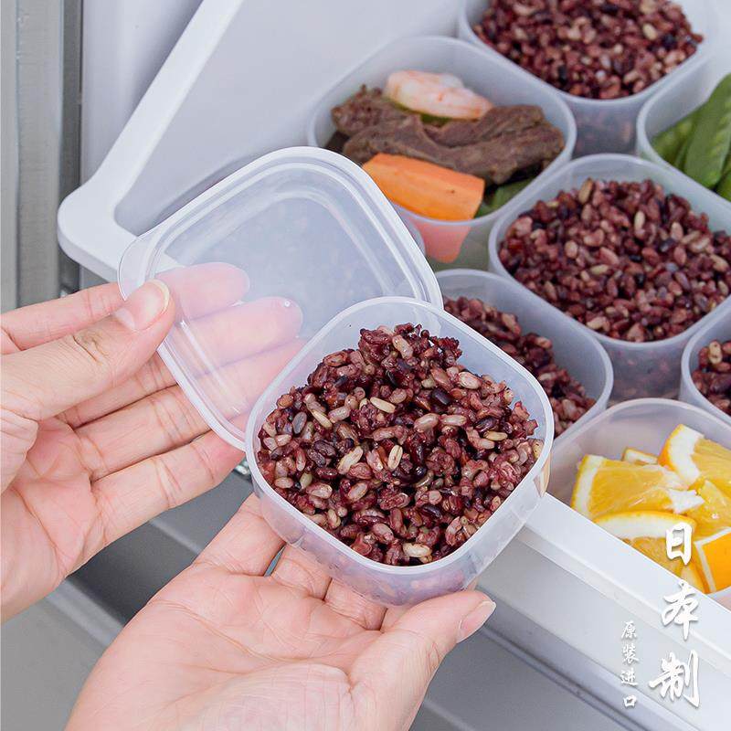 日本进口杂粮饭糙米饭分装盒冰箱冷冻收纳盒食品级减肥定量小饭盒