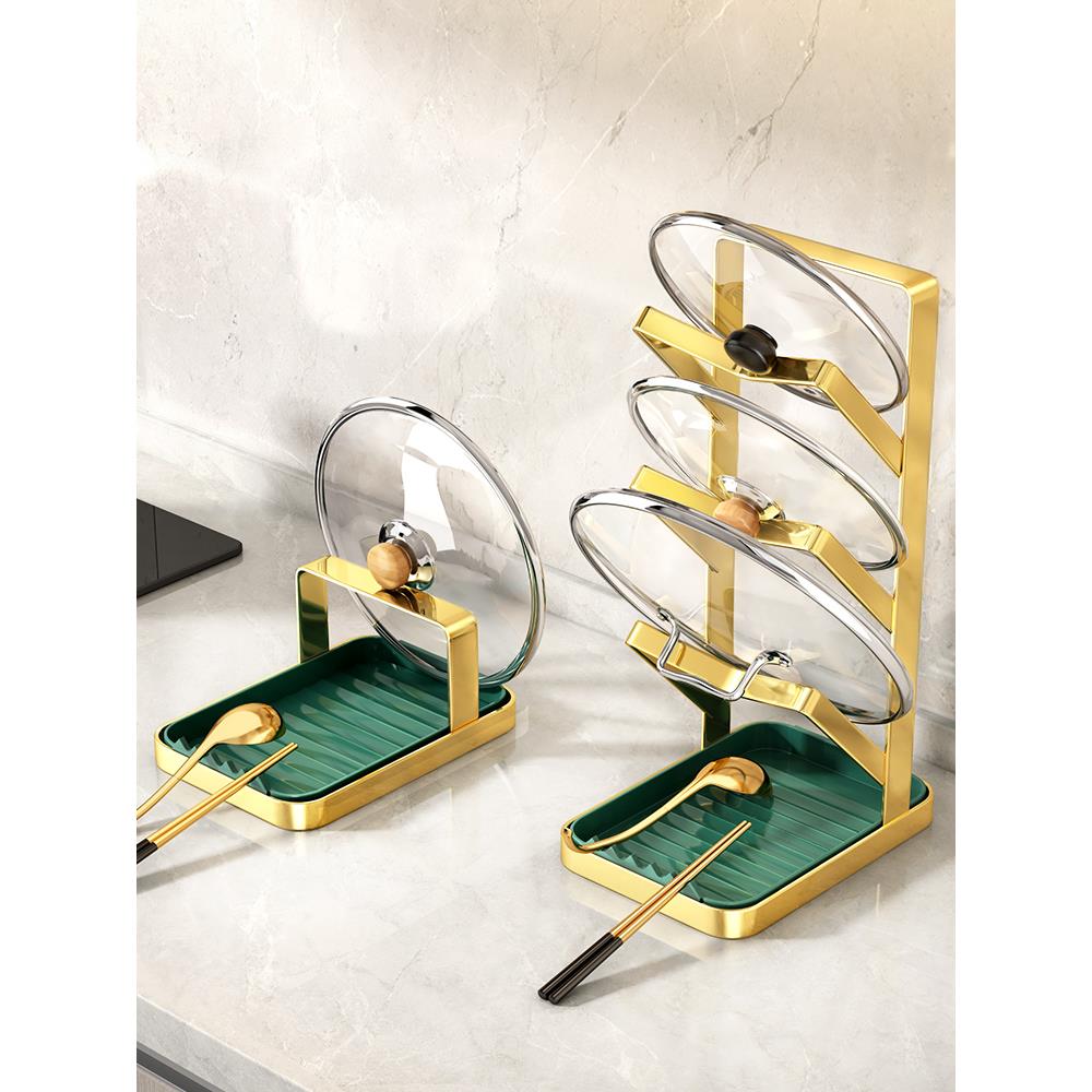 厨房免打孔锅盖架子壁挂式家用台面砧板架菜板放置架锅铲托 托架