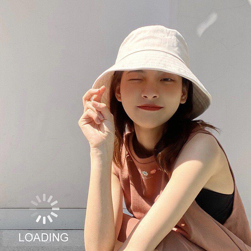 帽子女韩版渔夫帽春款百搭日系遮阳帽防晒网红水桶帽