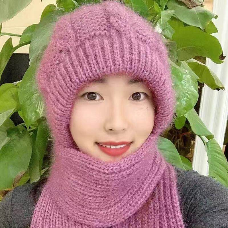 帽子女式新款丝绒加厚围巾一体式风雪帽秋冬松鼠绒帽保暖流行帽