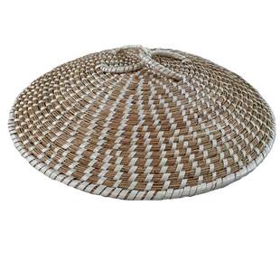 酱缸防雨盖圆形大缸盖棕榈酒缸盖子圆型竹编户外晒酱锅盖酱缸盖大