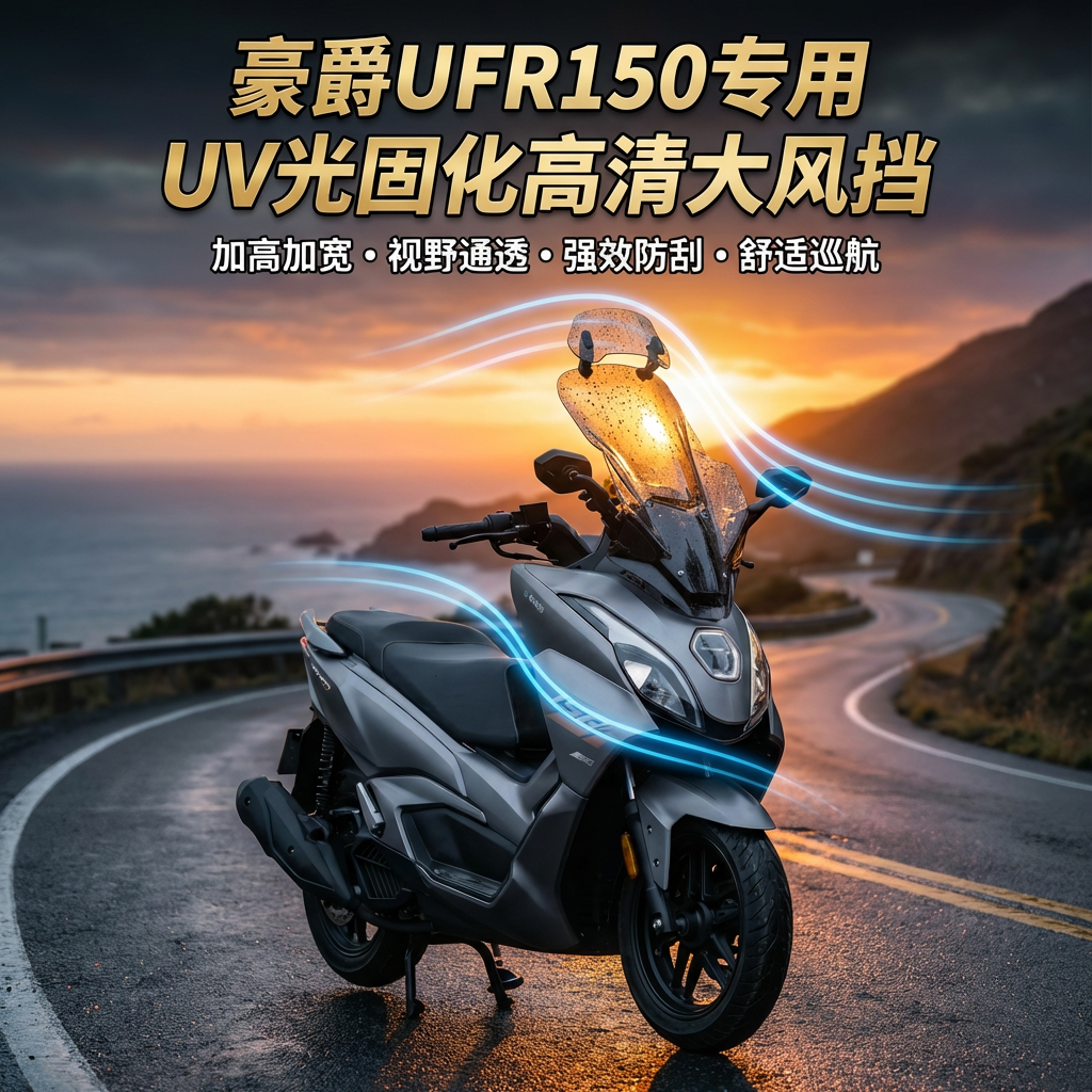 豪爵UFR150前移风挡UV镀膜耐刮花