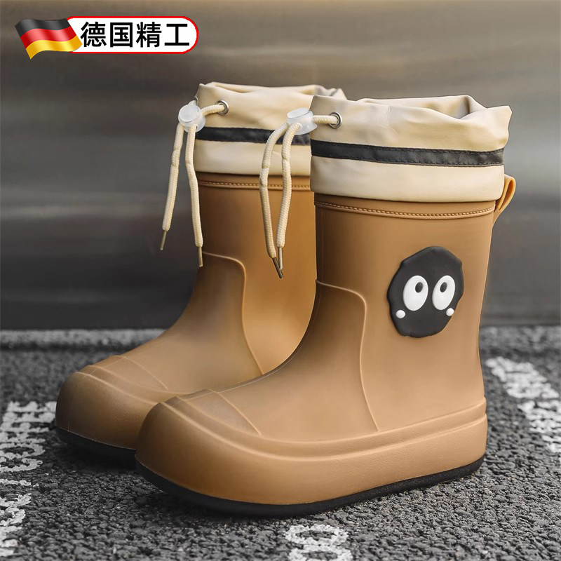 德国儿童雨鞋男童女童2025新款日系防水防滑耐磨学生专用厚底水鞋