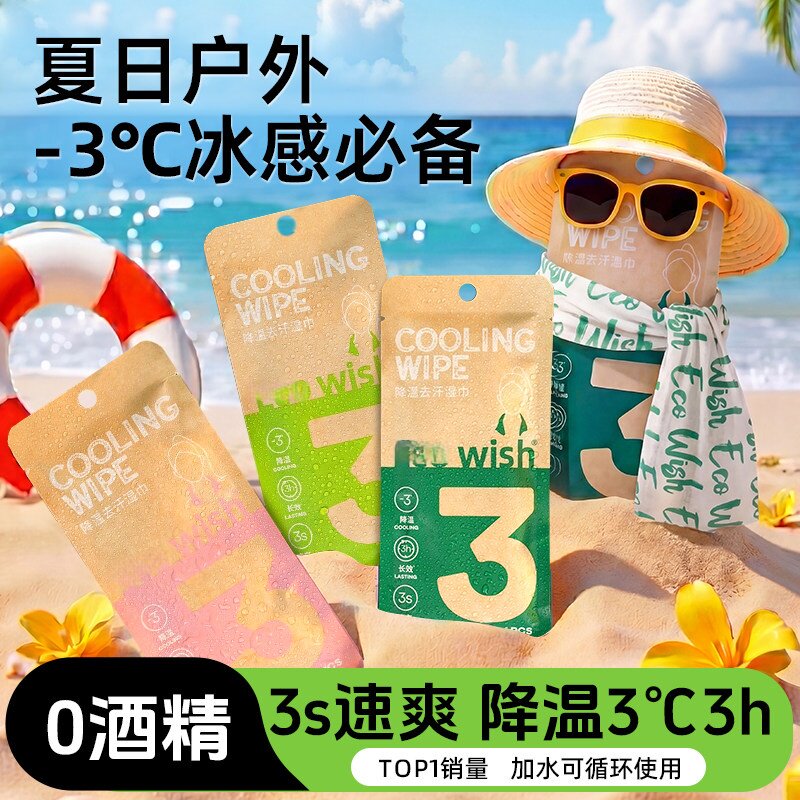 2026新款超大降温冰巾网红款冷凉感湿巾植物配方温和清凉夏季神器 - 实物图