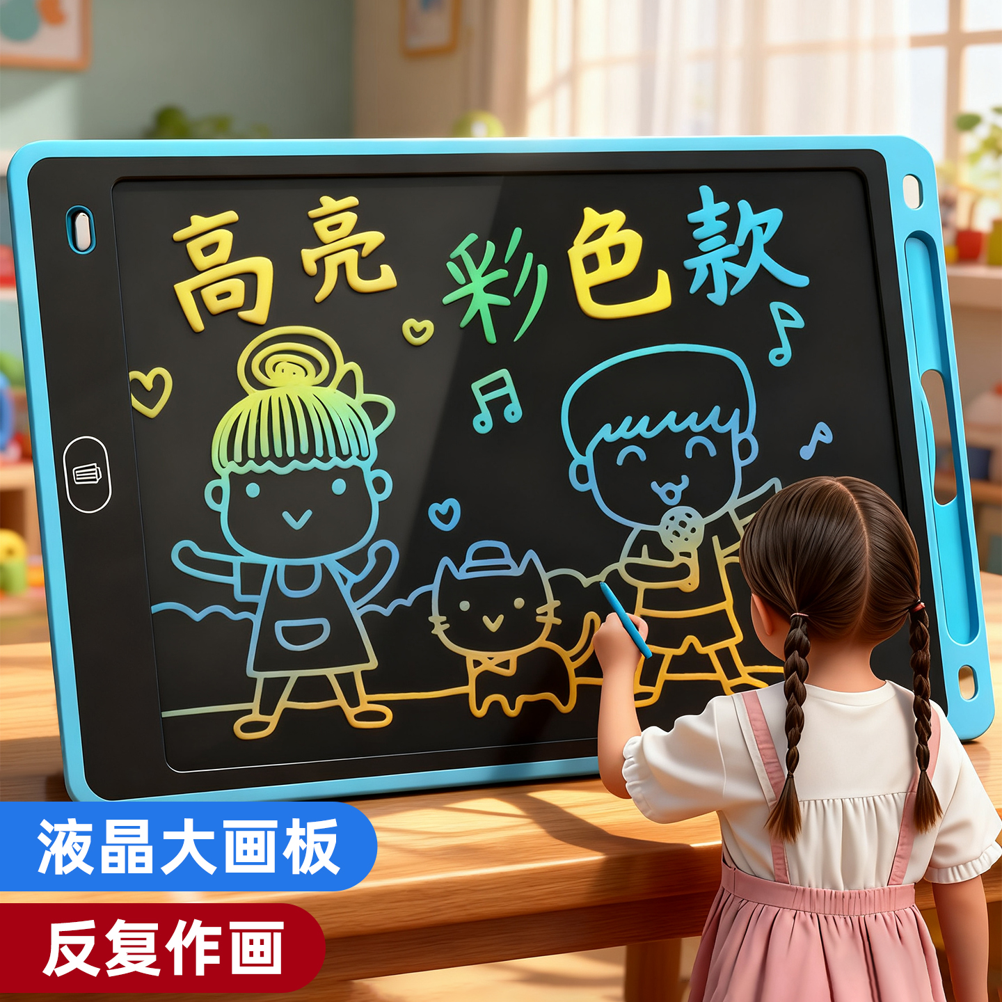 儿童液晶绘画板宝宝家用涂鸦手写板学习益智小黑板电子写字板玩具