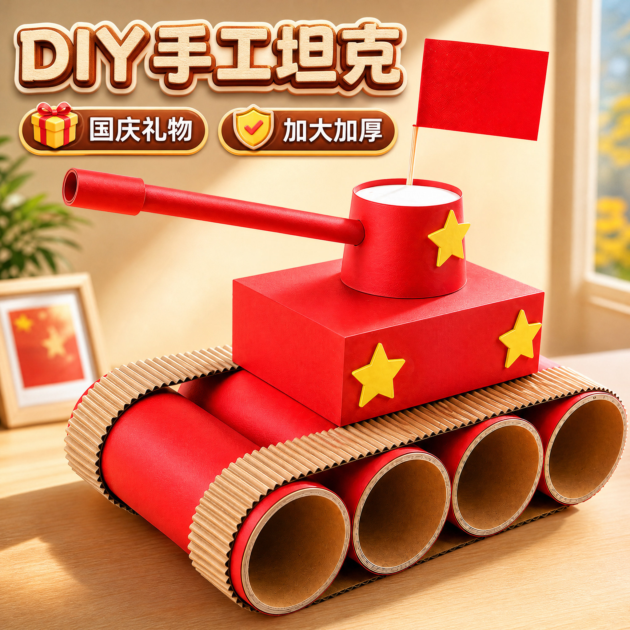 国庆节坦克模型儿童diy手工材料图片