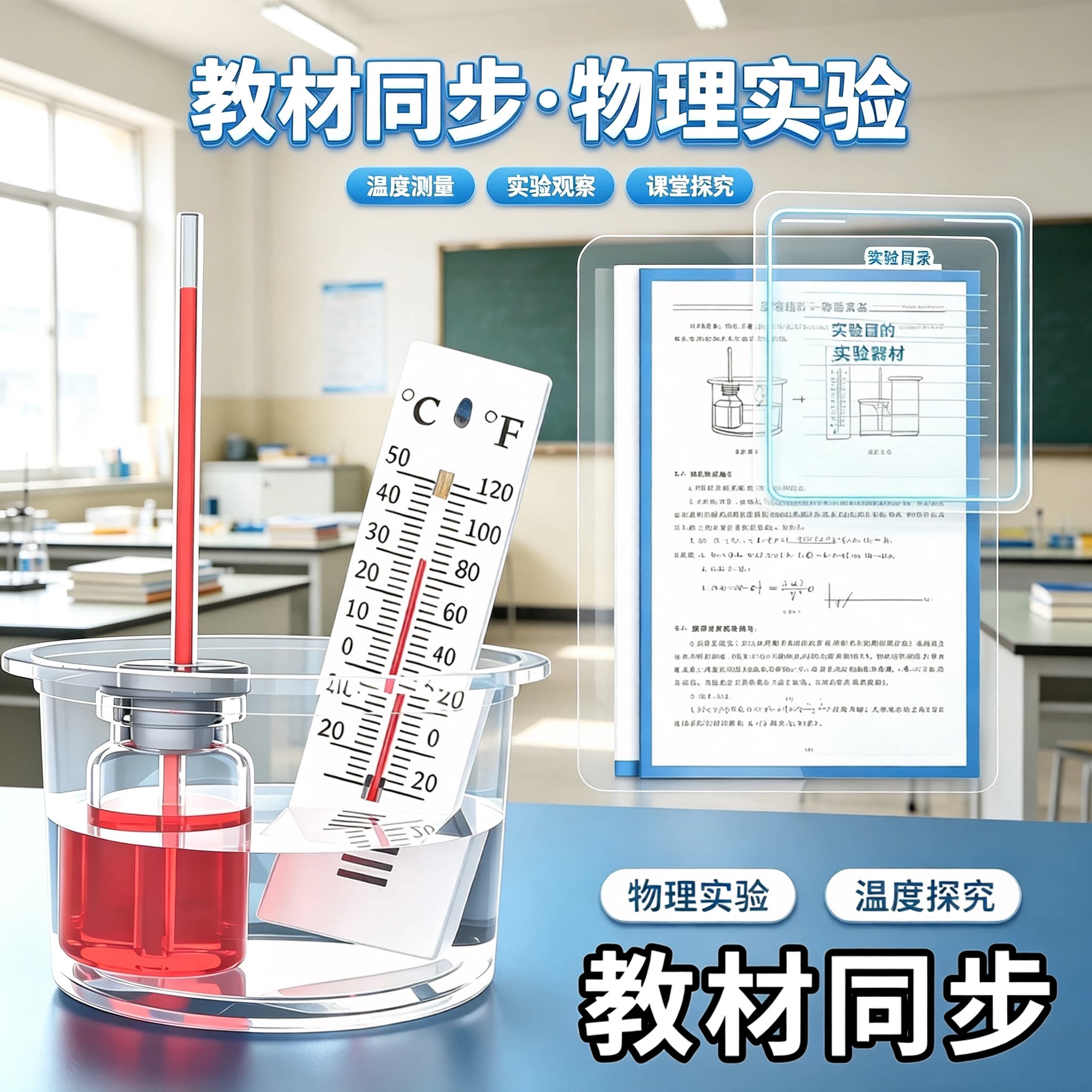自制温度计科学小实验套装图片