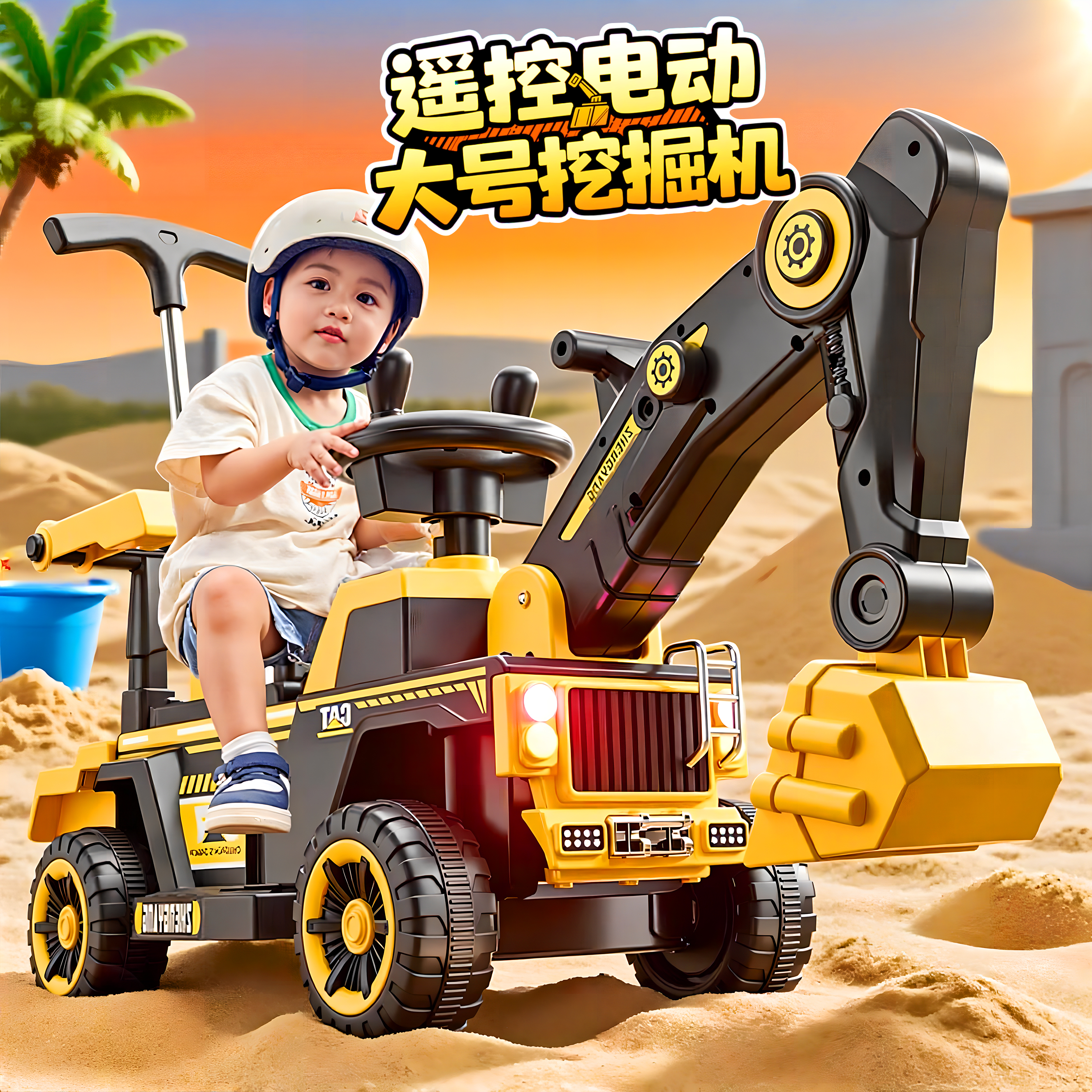 儿童遥控挖掘机玩具车