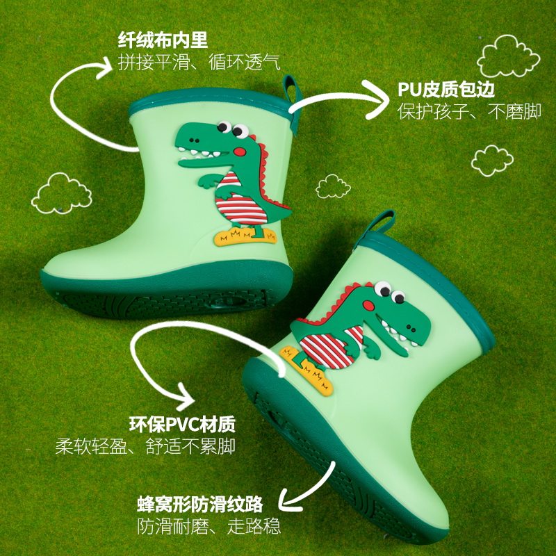 CHILDRENS RAIN BOOTS SHOES CARTOON CHILDRENS KINDERGARTEN OTHER TREASURE XIAOBAO ELEMENTARY SCHOOL CHILDREN KIDS RAIN BOOTS WATER ANTI-SLIP BOYS AND GIRLS 1